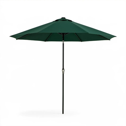 Ciemnozielony ośmiokątny parasol ogrodowy 300 cm × 245 cm z korbą