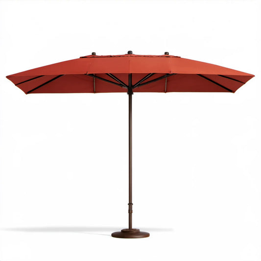 Podwójny prostokątny parasol ogrodowy ceglastoczerwony 460 x 270 cm